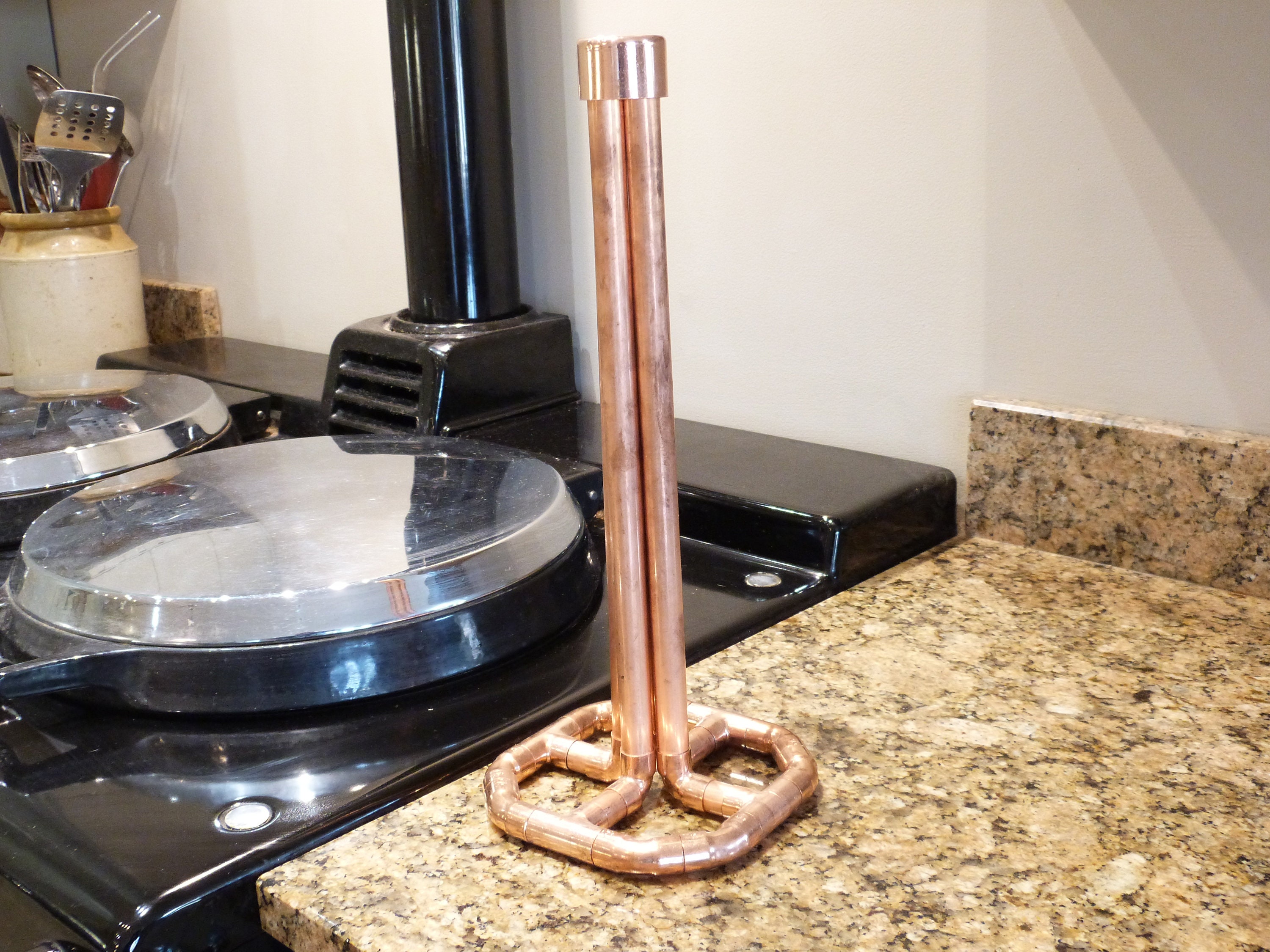 Copper Kitchen Roll Holder 7th Wedding Anniversary Kitchen Etsy