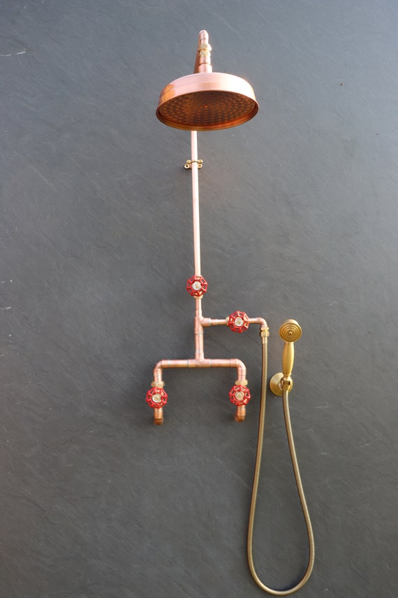 Wall Mounted Copper Shower System Etsy Australia