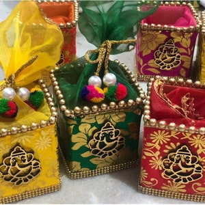 Cajas dulces indias de 10-100 piezas, regalo de boda, caja de regalo india, regalo de dama de honor, regalos de devolución, recuerdo de boda, regalo de matrimonio, caja Shagun imagen 3