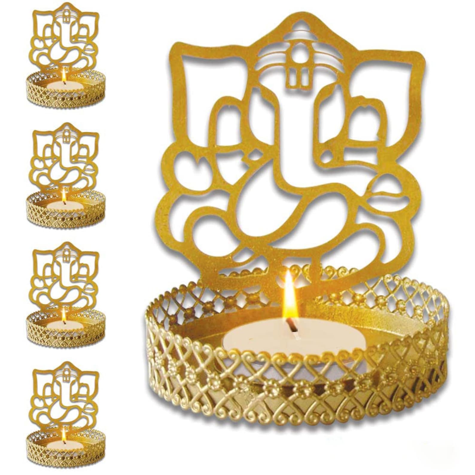 Shadow Ganesha Candle Holder Housewarming Favor Diwali Puja Etsy