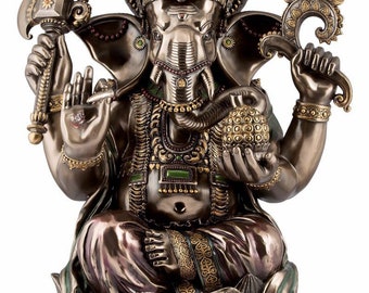 Ganesha Statue, Ganesh Statue, 61 cm Big large Bonded Bronze Ganesha Figure, Ganapati, Ganapathi. Home Entrance,Temple,Mandir & Altar Decor.