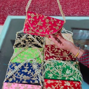 100 Pcs Clutch Bag, Women Wedding Gift,party Wear Hand Bag, Indian ...