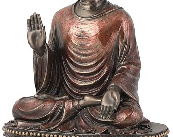 9" Buddha Statue, Sitting Buddha Statue, Lord Buddha Statue, Buddha for Temple, Sitting Buddha Statue,Seated Fearless Shakyamuni Buddha Idol