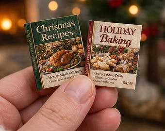 1:12 Miniatur Weihnachtszeitschriften Printable | Puppenhaus Ferienzeitschriften | Kleine Bücher PDF | Mini Dekor | Sofort Download