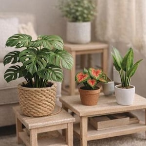 Dollhouse Miniature Plant Leaves Printable | 1:12 Scale Dollhouse Greenery & Botanical Props