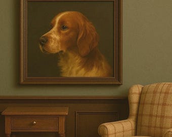 Puppenhaus Miniatur Kunst - Britischer Stil Ölgemälde 1:12 Jagdhunde