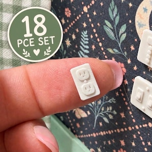 1:12 Dollhouse Realistic Home Details Set – Miniature Outlets, Light Switches, Vents and Modern Fixtures