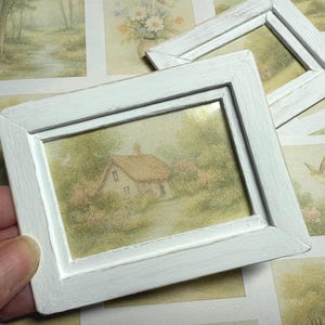 Cottagecore Miniature Wall Art Printables | 1:12 Scale Nature Paintings for Dollhouse Decor | Landscape, Animal & Floral Instant Download