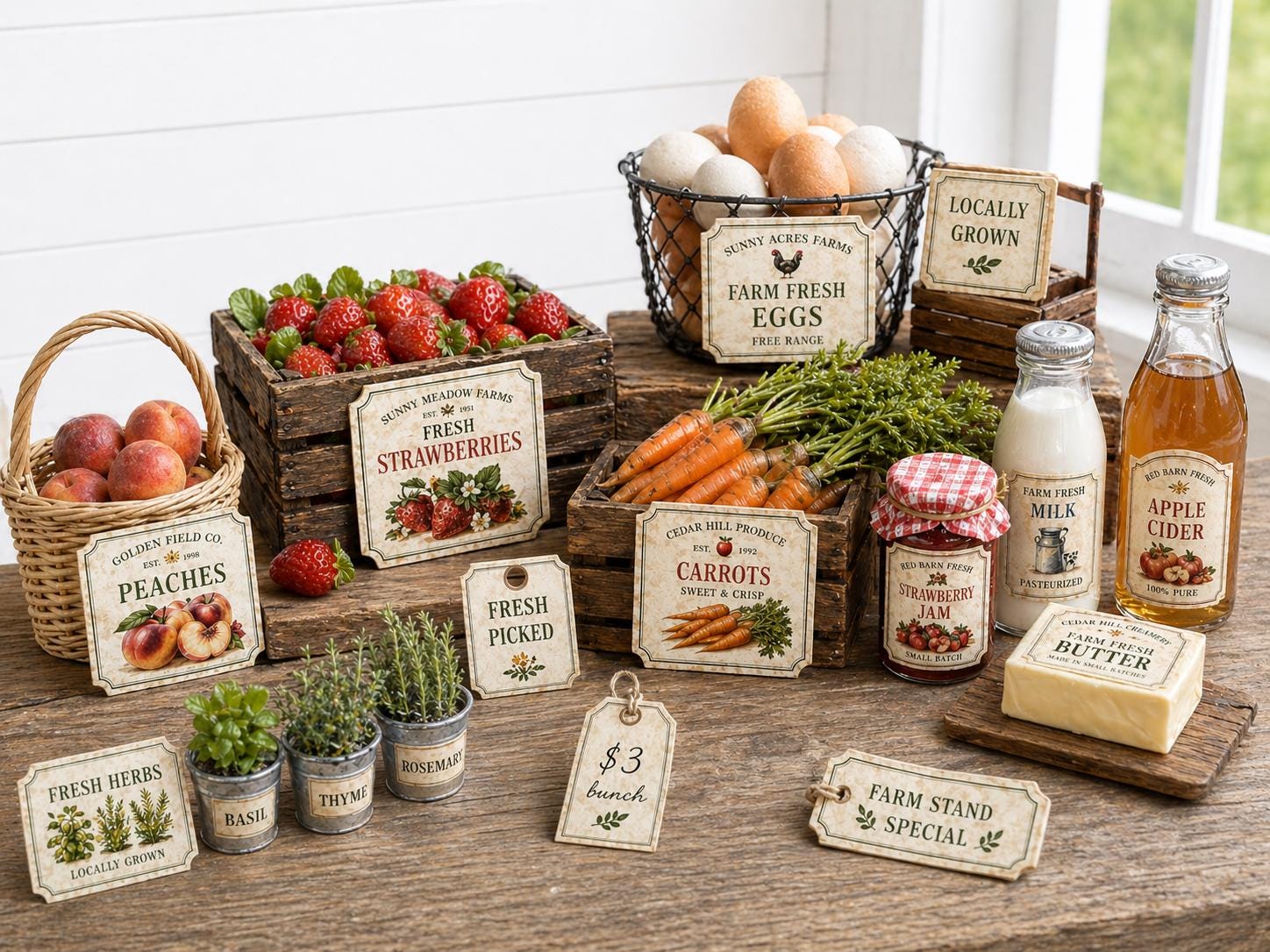 Produce Labels Guide 1:12 Scale Farm Stand Labels Printable | Miniature Produce Labels ...