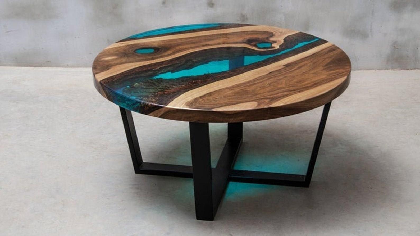 Wood Epoxy Round Table Epoxy Sofa Table Center Table Etsy