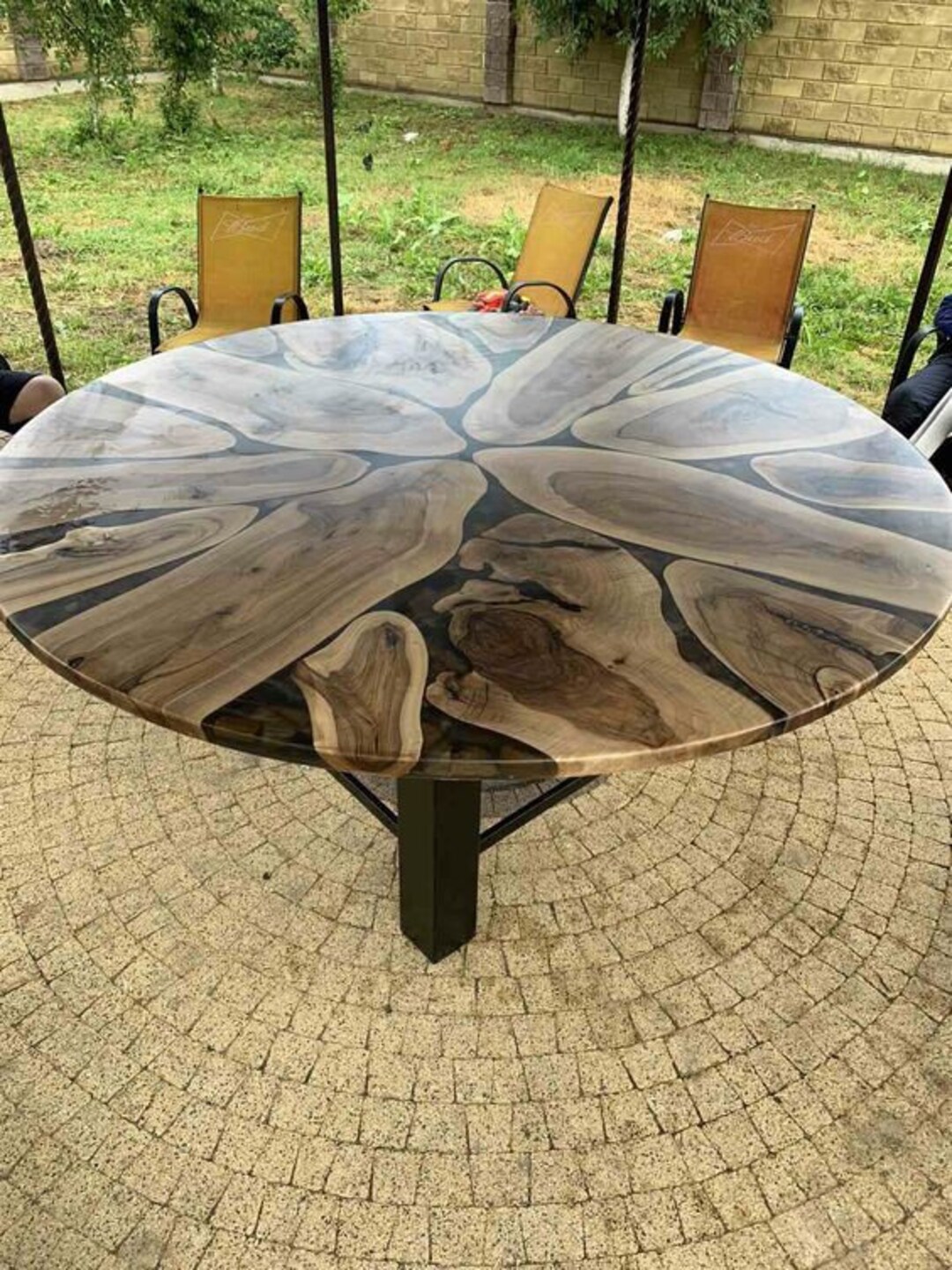 Smoky Resin Round Epoxy River Table Round Epoxy Table Top Etsy