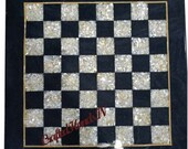 marble stone chess set , black chess game set , handicraft square chess, vintage unique chess set best gifting for him her