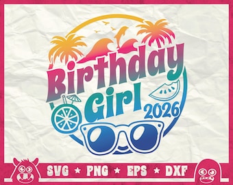Geburtstagskind 2026 svg, Geburtstags-Strand-Svg, Birthday Shirt-Svg, Mädchen-Reise-Geburtstags-Svg, Willkommen zum Strand-Svg, Png, Cricut, Silhouette