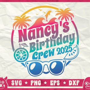 Anniversaire équipage Svg, anniversaire équipe, Svg anniversaire personnalisé, anniversaire personnalisé chemises Svg, plage anniversaire Svg, anniversaire voyage Svg, Png