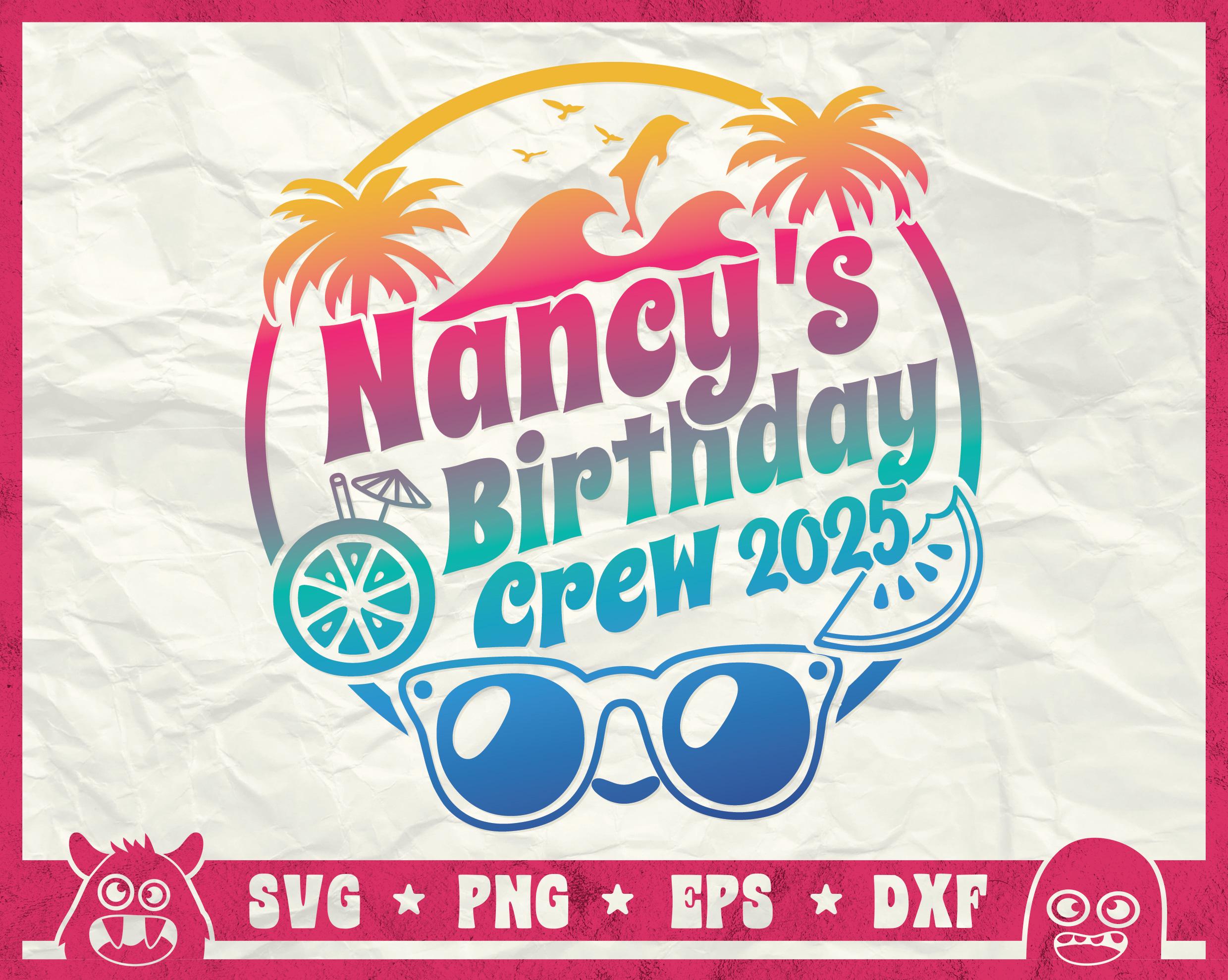 Birthday Crew Svg, Birthday Squad Svg, Custom Birthday Svg, Personalized Birthday Shirts Svg, Beach Birthday Svg, Birthday Trip Svg, Png