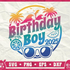 Compleanno ragazzo 2024 Svg, Compleanno spiaggia Svg, Maglietta compleanno Svg, Viaggio di compleanno Svg, Benvenuti alla spiaggia Svg, Png, Dxf, Cricut, Silhouette