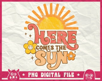 Here Comes The Sun Svg, Beach Life Svg, Summer Svg, Sun Sunshine Svg, Summer Popsicle Svg, Png, Dxf, Sublimation, Digital Download, Cricut