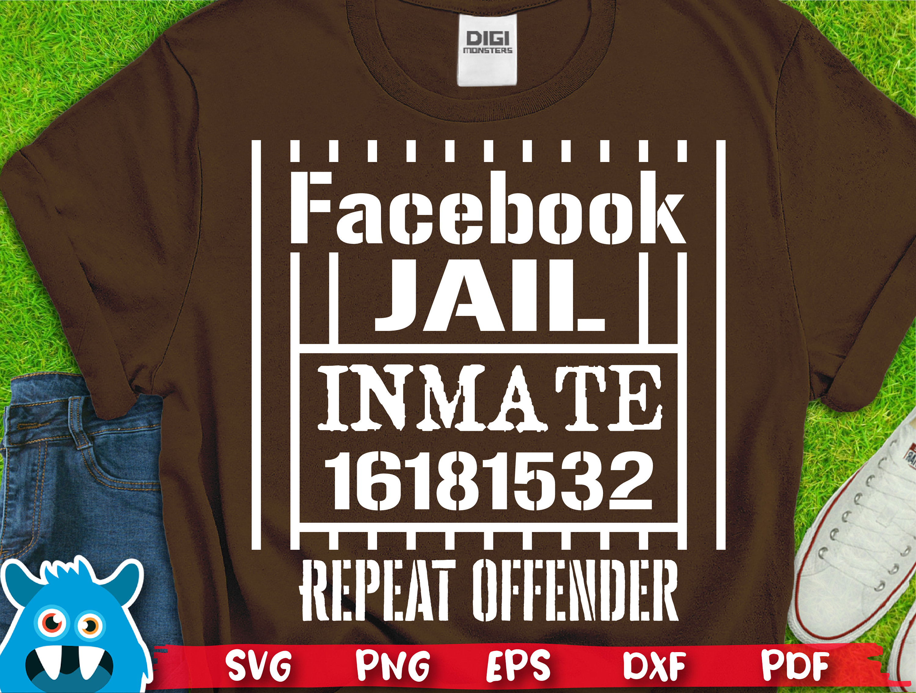 Facebook Jail Inmate Repeat Offender Svg FB Jail Svg | Etsy