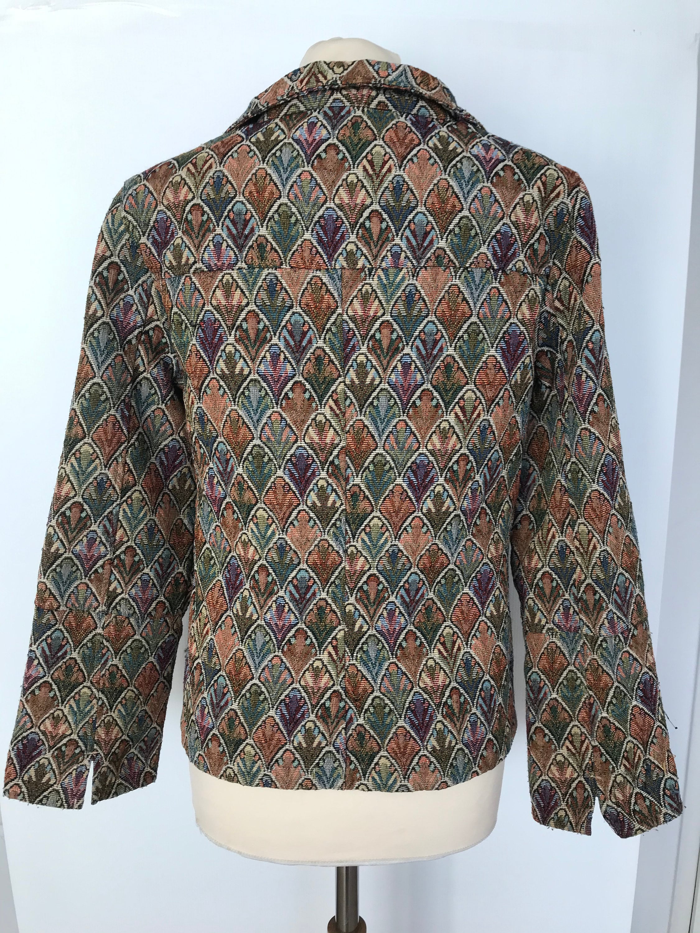 Vintage patterned jacket for women's size L | Etsy