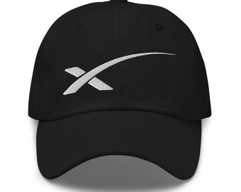 Three In Adjustable Black Trucker Baseball Cap Hat With SPACEX Embroidered