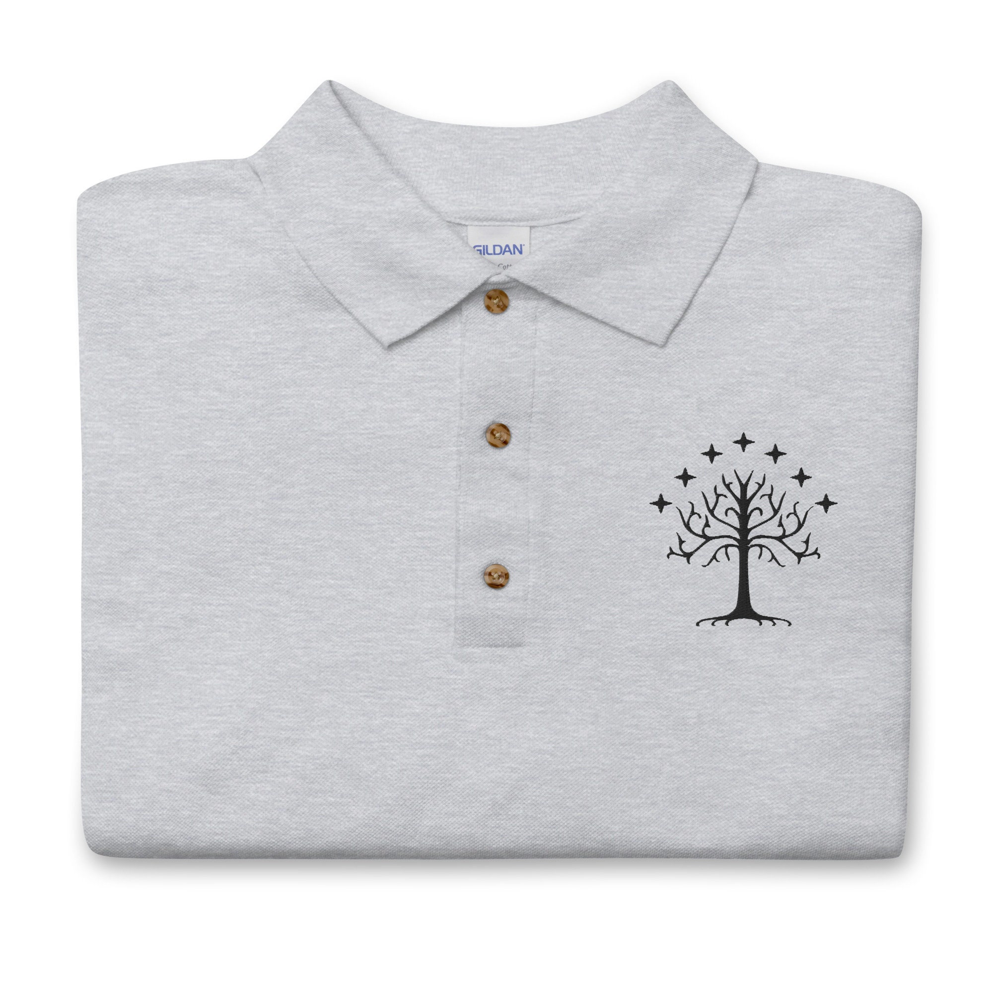 Discover White Tree of Gondor Embroidered Polo Shirt
