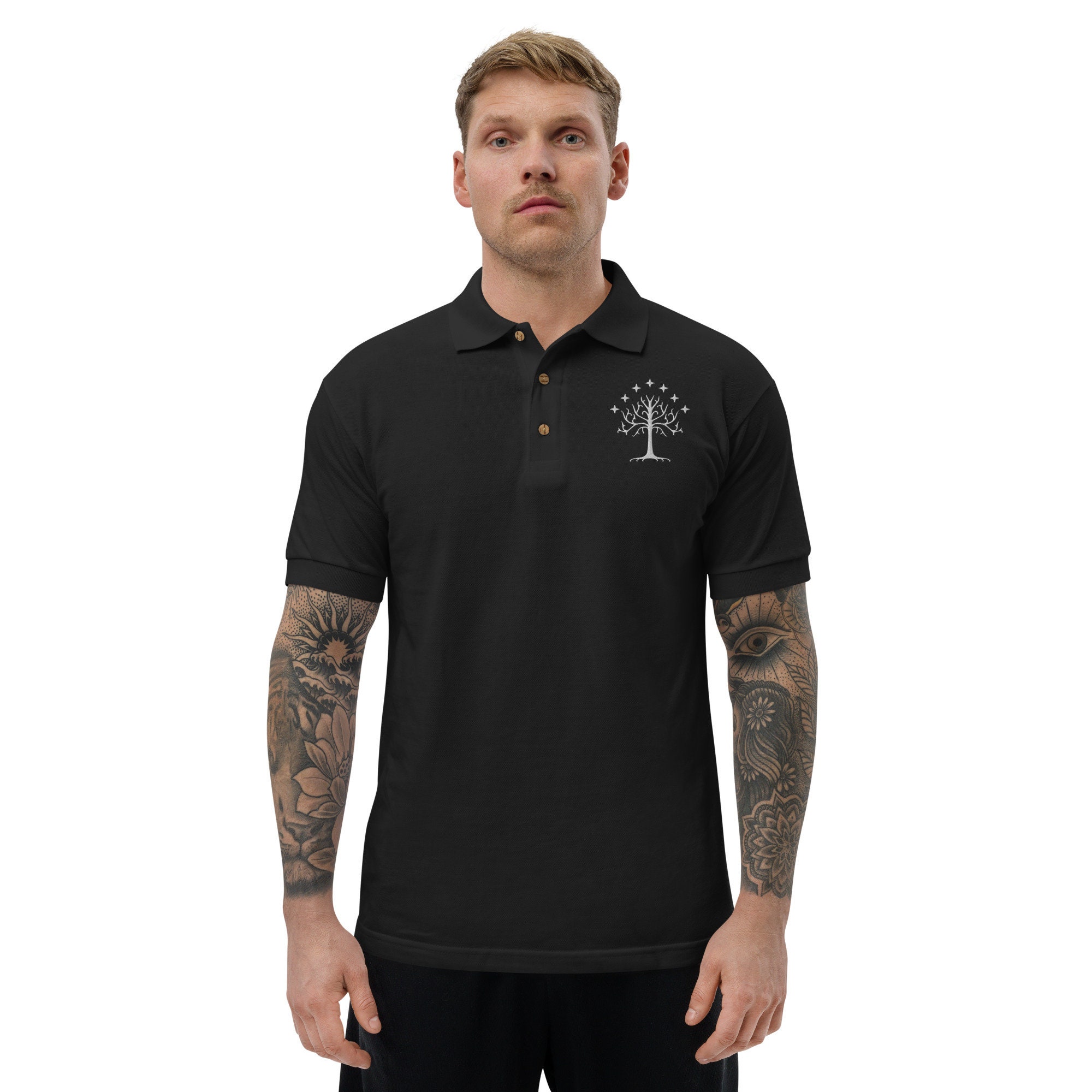 Discover White Tree of Gondor Embroidered Polo Shirt