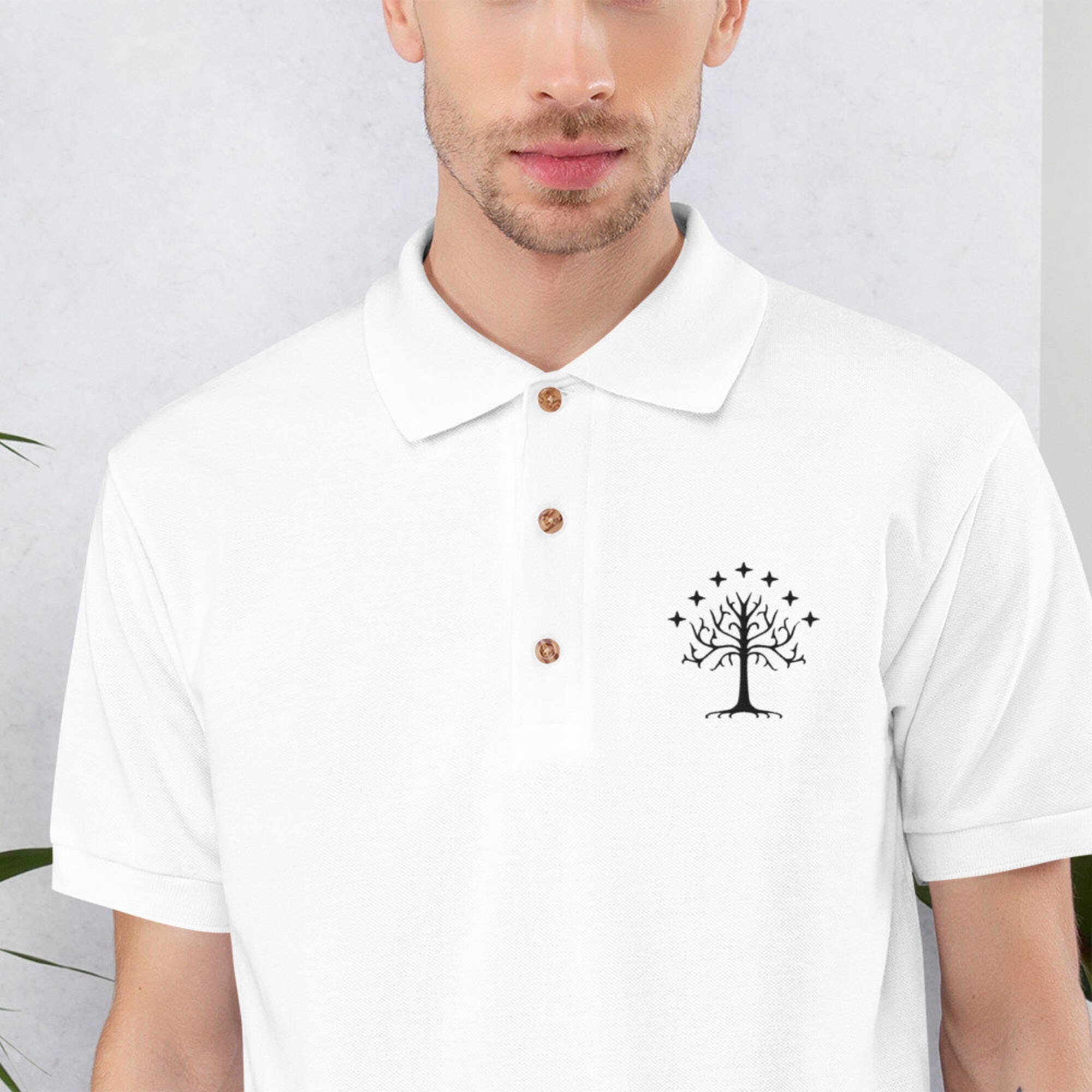 Discover White Tree of Gondor Embroidered Polo Shirt