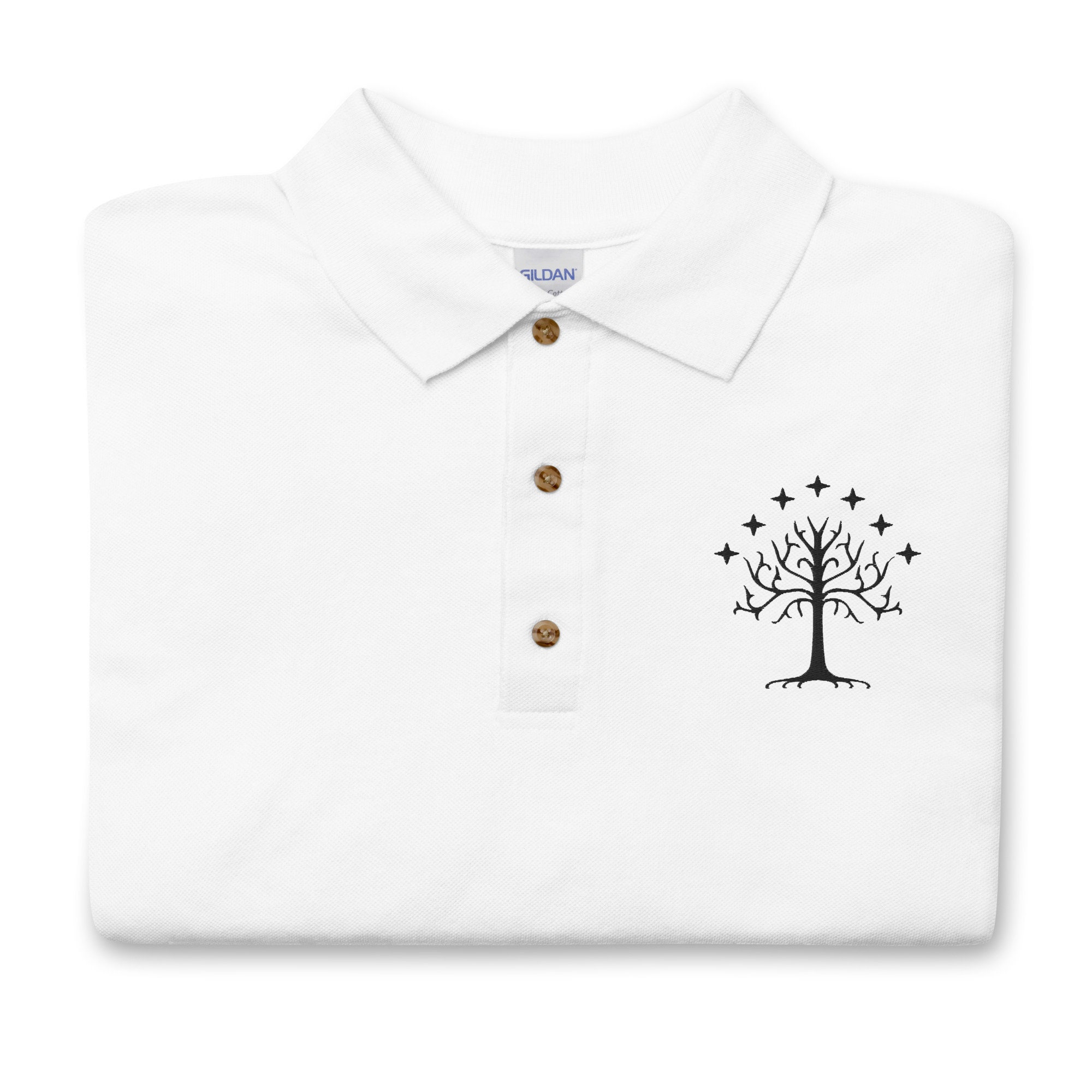 Discover White Tree of Gondor Embroidered Polo Shirt