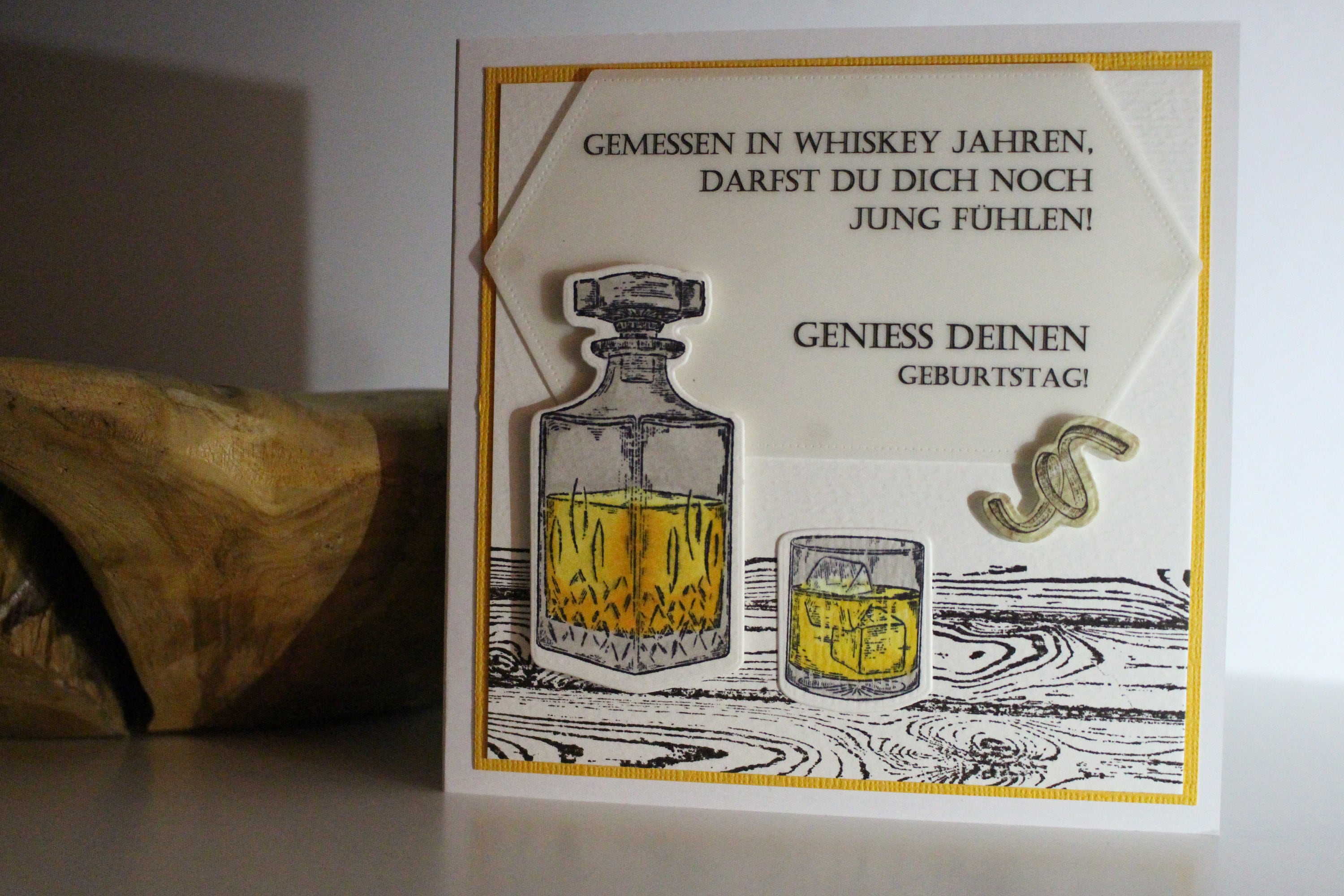 Karte goldener Whiskey Geburtstagskarte für Etsy