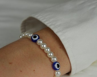 Evil Eye Perlenarmband ~ Blaues Böses Auge ~ handmade with love