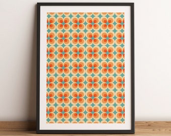 70's Poster | Printable | Instant Download | Retro Print Home Decor | Vintage | Funky Digital Art | Abstract Circle Print