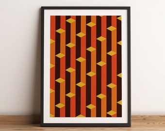 Geometric Poster | Printable | Instant Download | Retro Print Home Decor | Vintage | Funky Digital Art | Abstract Geometric