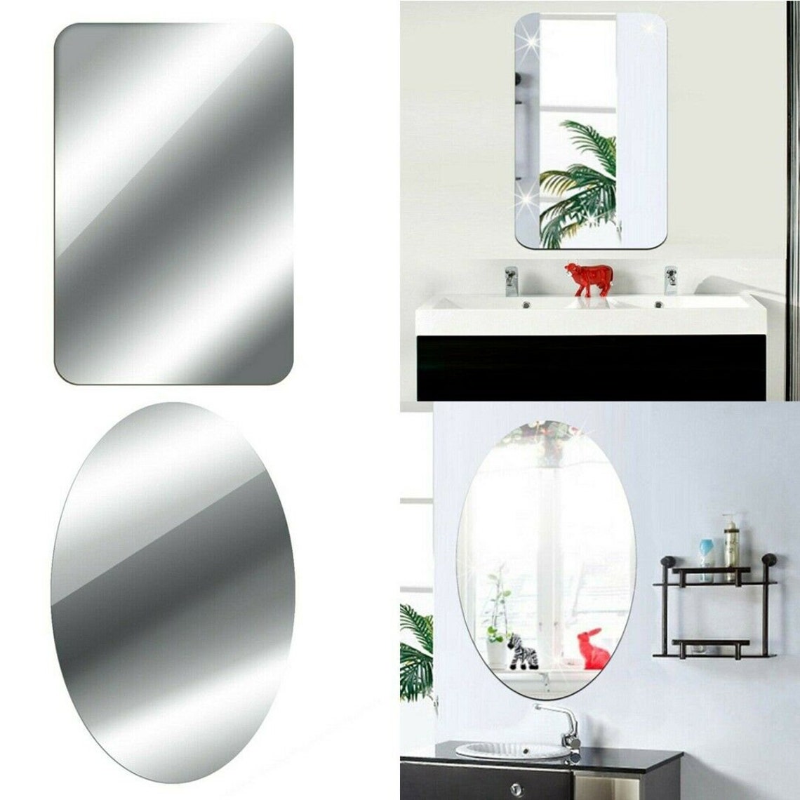 Mirror Tile Wall Stickers Square Self Adhesive Room Decor Etsy