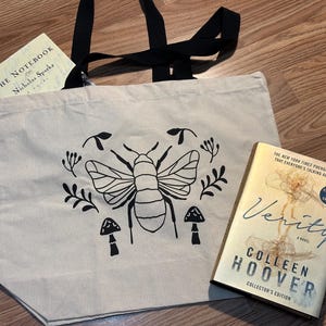 Eco-friendly canvas tote bag with Bee Charm