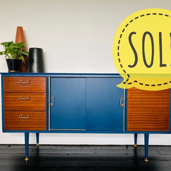 SOLD Lebus Mid-century sideboard hand painted