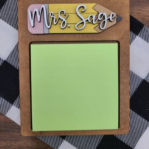 Personalized Teacher Sticky Note Holder Personalized Teacher Etsy