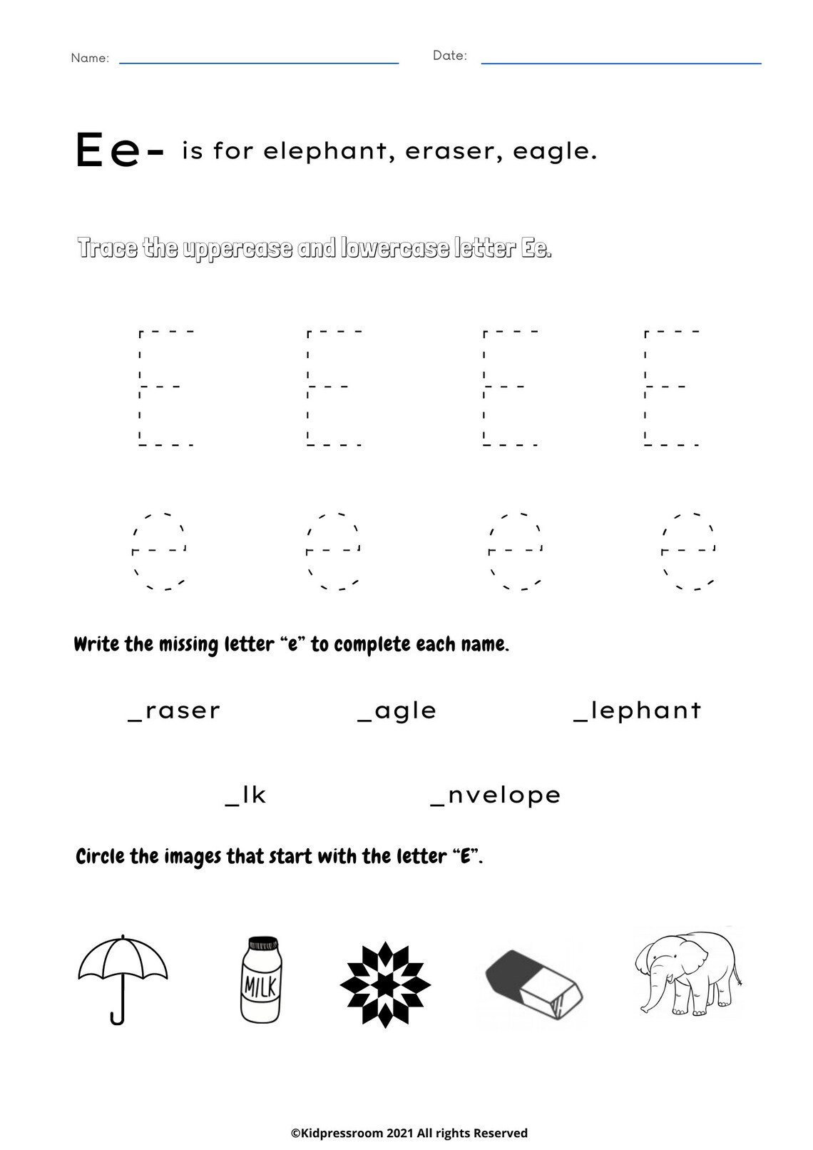Worksheets whole alphabet
