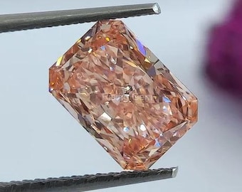 3.0 Ct Radiant Fancy Vivid Pink Color Lab Grown Diamond/CVD Diamond/Crafting for Engagement Ring