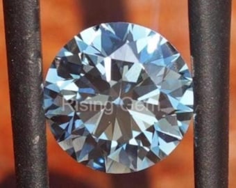 Round Cut Lab Grown Fancy Blue Diamond: IGI Certified Stone