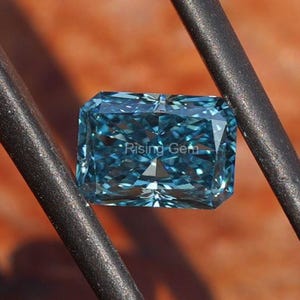 4.0 Ct Radiant Cut Blue Color Lab Grown Diamond/IGI Certified/Crafting for Engagement Ring