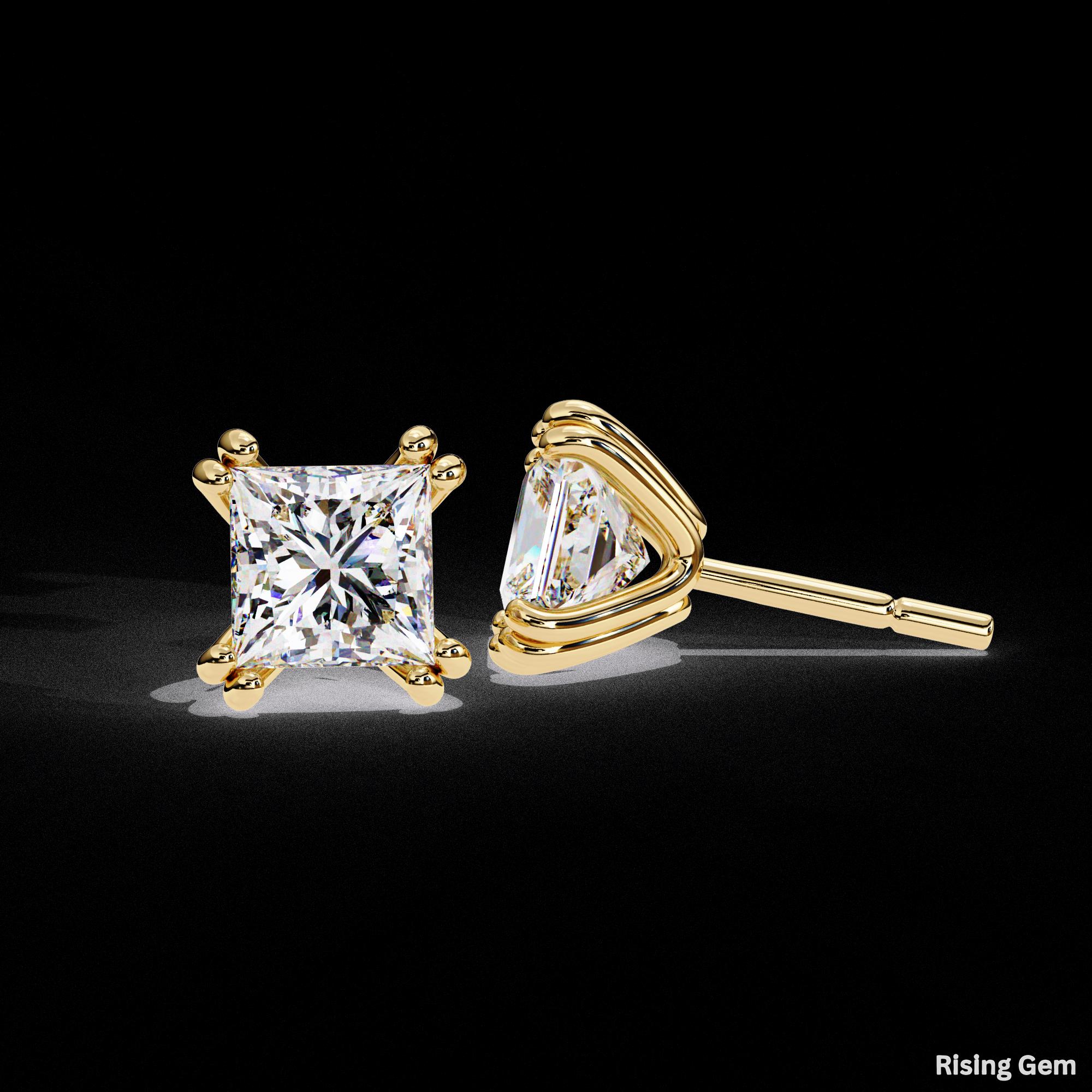 Ear Studs Pet Friends Earrings 4CT Lab Created Diamond Men's