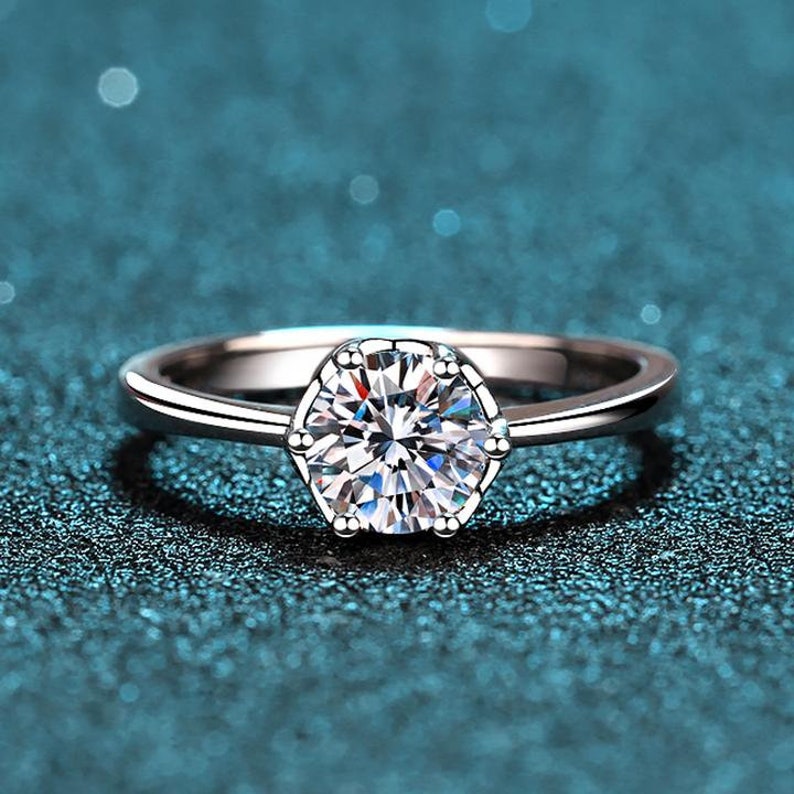 Solitaire 2 Ct Round Cut Moissanite Diamond Ring For Engagement RingWedding RingAnniversary Gift For Her
