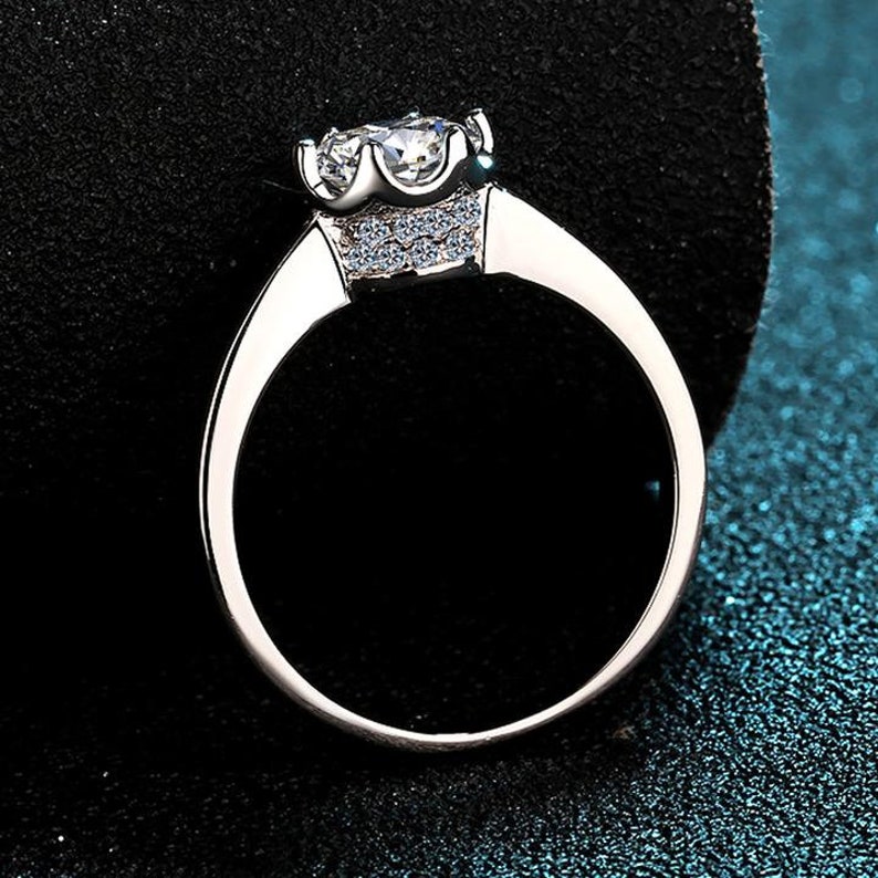 Solitaire 2 Ct Round Cut Moissanite Diamond Ring For Engagement RingWedding RingAnniversary Gift For Her