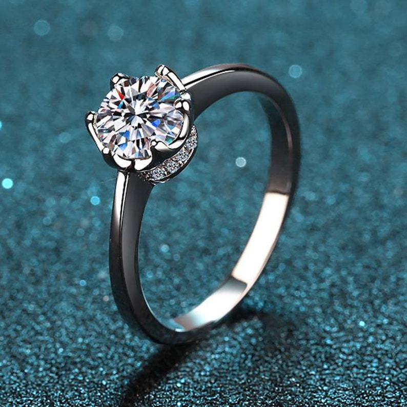 Solitaire 2 Ct Round Cut Moissanite Diamond Ring For Engagement RingWedding RingAnniversary Gift For Her
