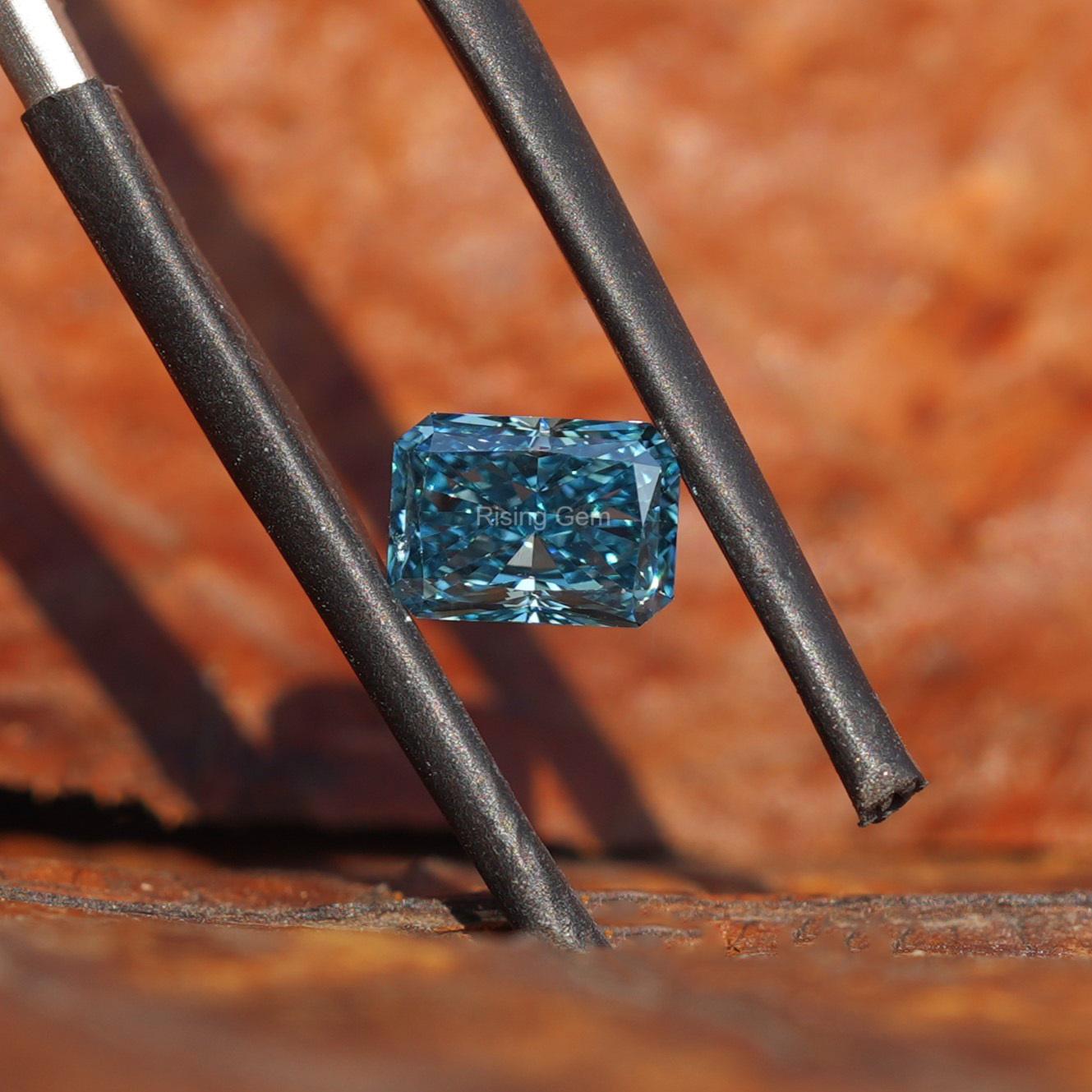 4.0 Ct Radiant Cut Blue Color Lab Grown Diamond/IGI Certified/Crafting for Engagement Ring