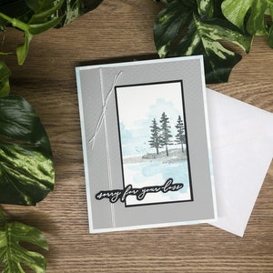 Carte de sympathie faite main d'arbres calmes