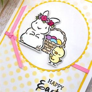 Carte faite main de lapin de Pâques