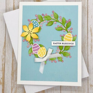Carte faite main couronne de Pâques