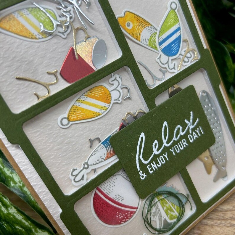 Father's Day Tackle Box Handmade Shaker Card - Etsy