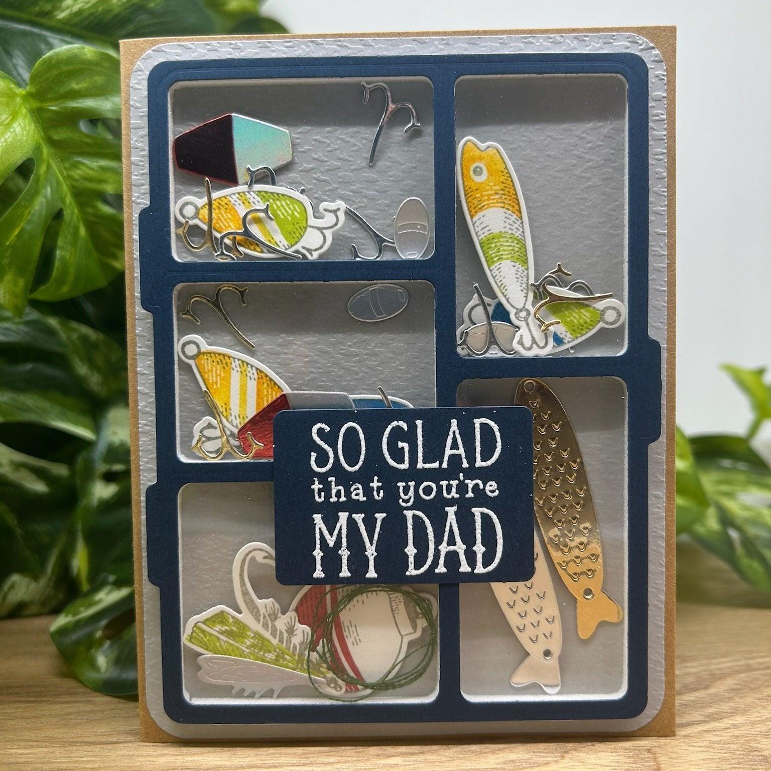 Father's Day Tackle Box Handmade Shaker Card - Etsy